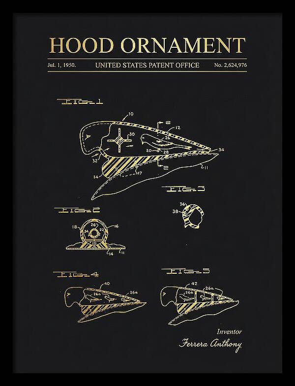 Hood Ornament Gold Patent Us2624976a