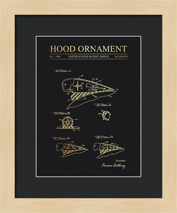 Hood Ornament Gold Patent Us2624976a