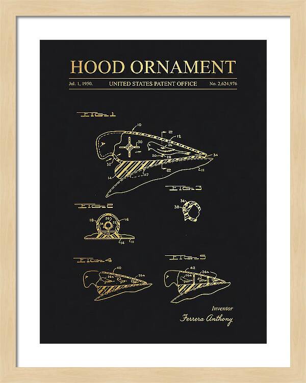 Hood Ornament Gold Patent Us2624976a