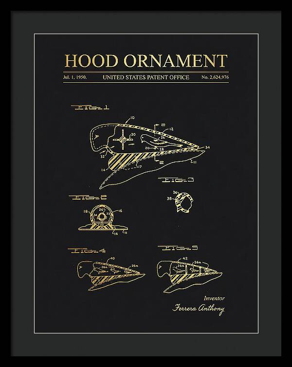 Hood Ornament Gold Patent Us2624976a