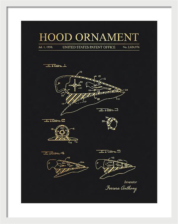 Hood Ornament Gold Patent Us2624976a