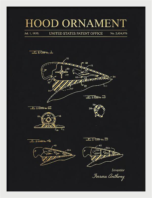 Hood Ornament Gold Patent Us2624976a