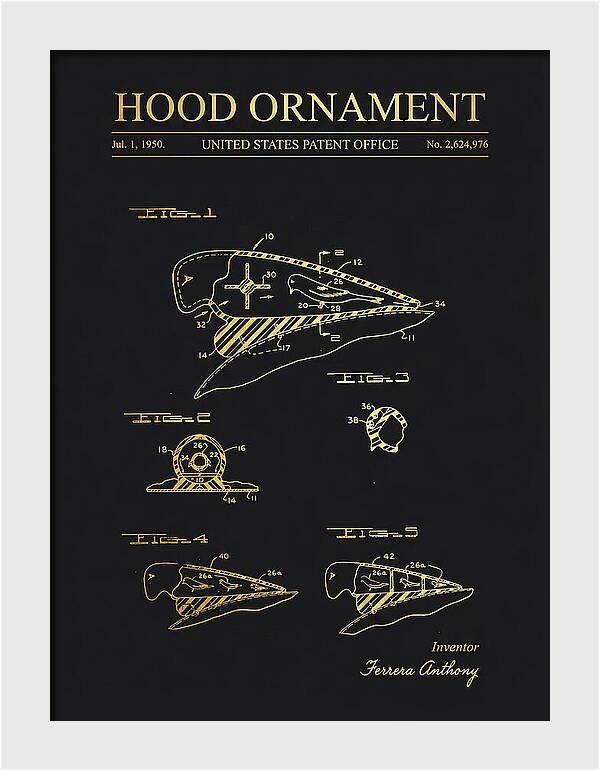 Hood Ornament Gold Patent Us2624976a