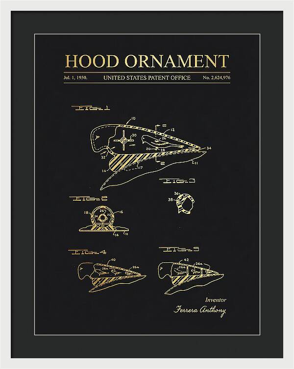 Hood Ornament Gold Patent Us2624976a