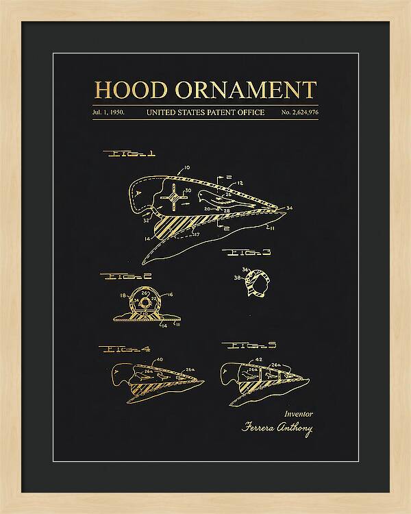 Hood Ornament Gold Patent Us2624976a