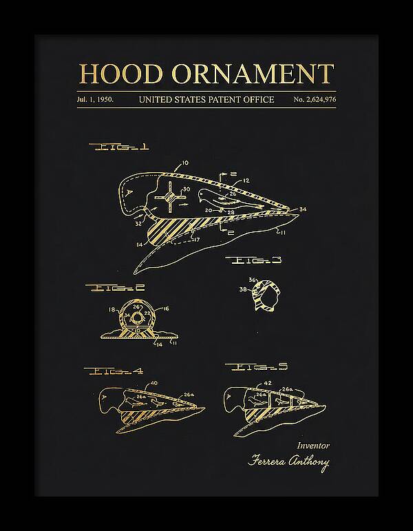 Hood Ornament Gold Patent Us2624976a