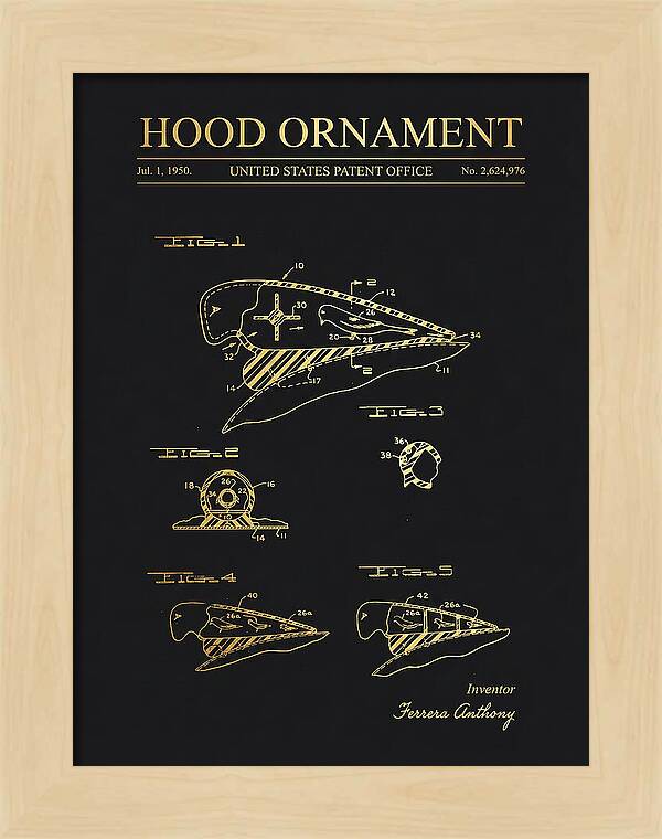 Hood Ornament Gold Patent Us2624976a