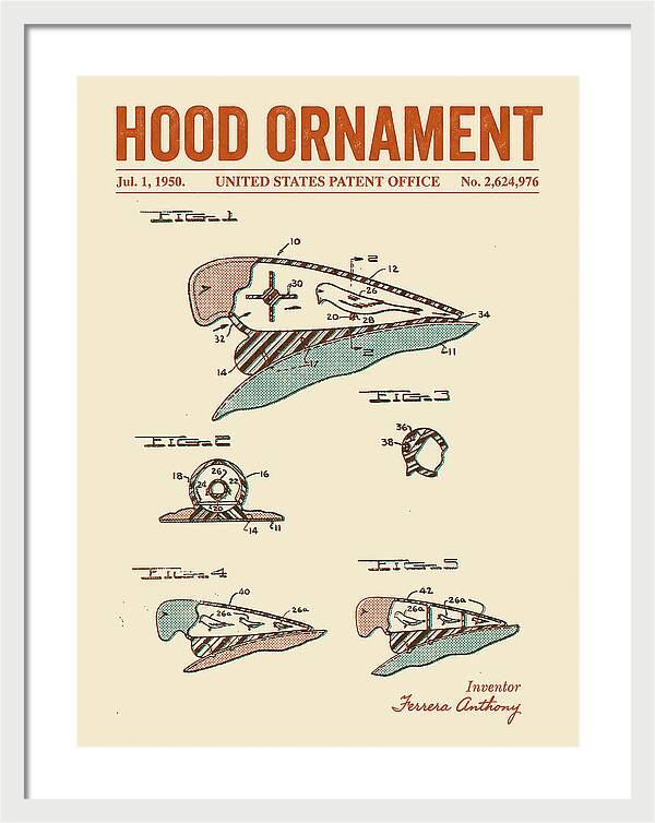 Hood Ornament Retro Patent Us2624976a