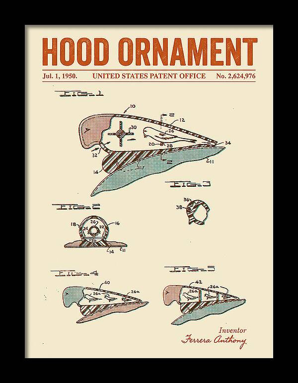 Hood Ornament Retro Patent Us2624976a