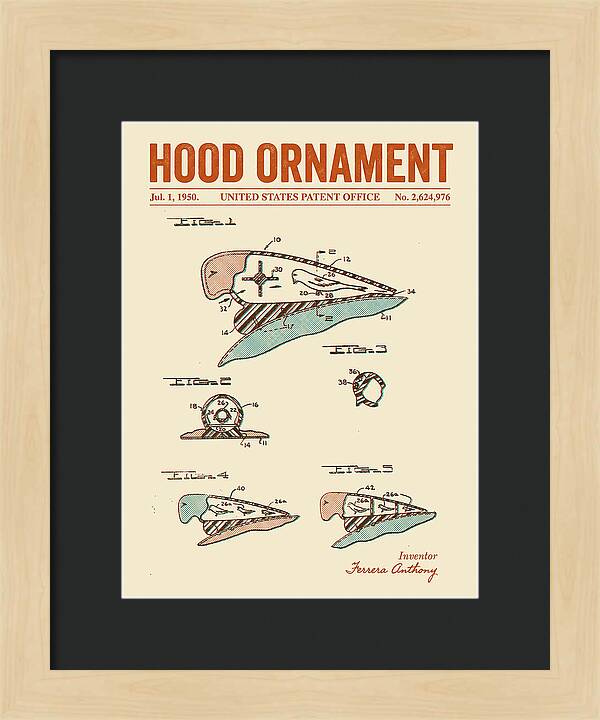 Hood Ornament Retro Patent Us2624976a
