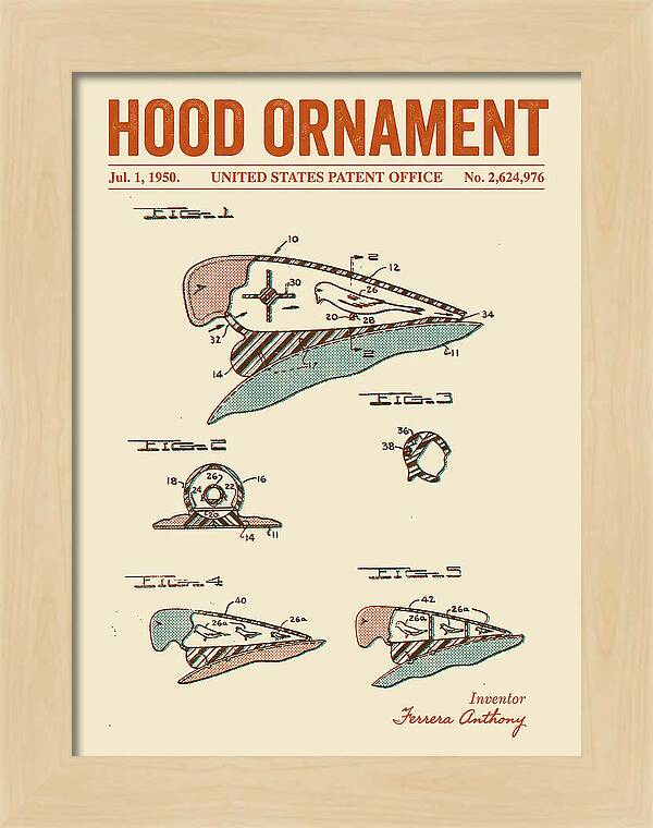 Hood Ornament Retro Patent Us2624976a