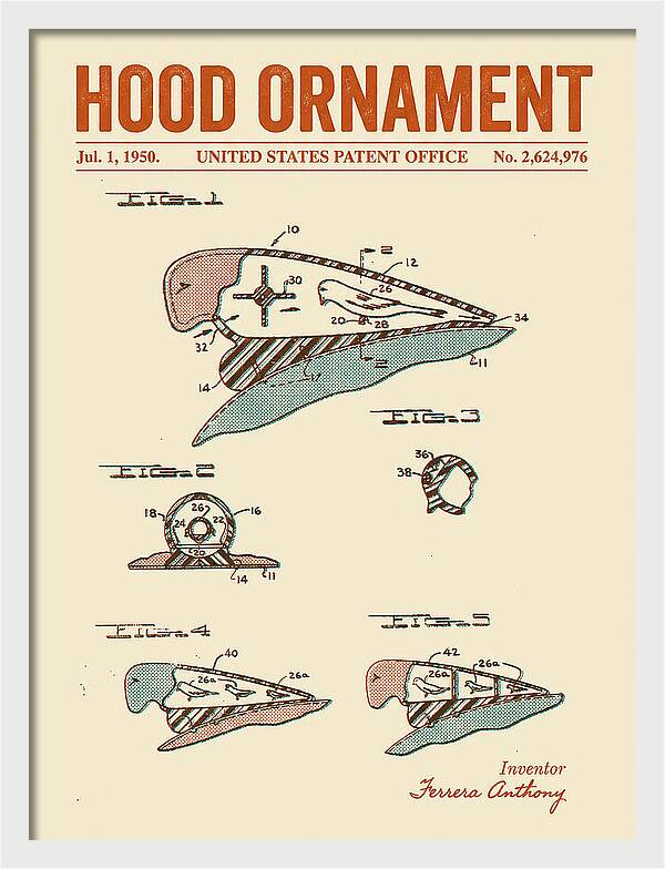 Hood Ornament Retro Patent Us2624976a