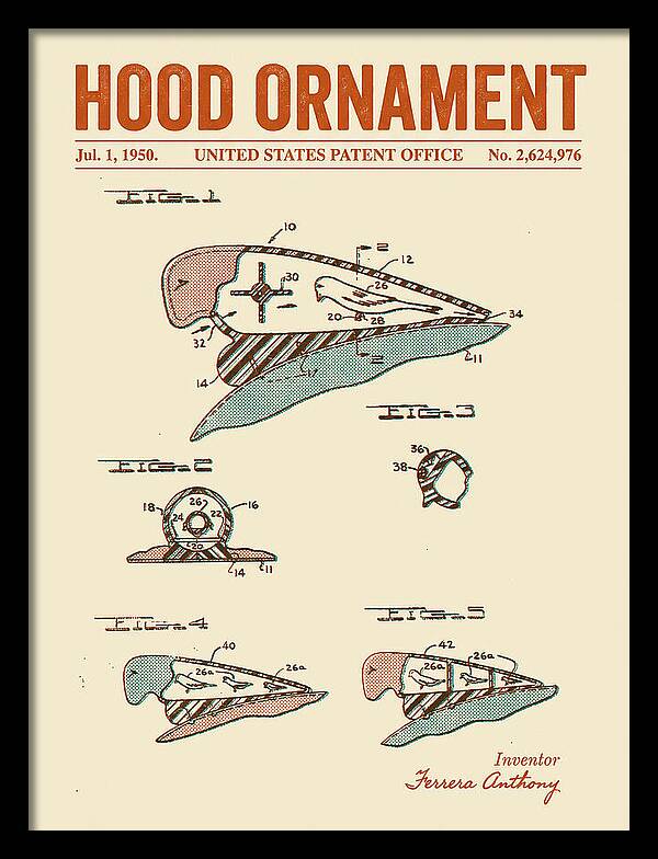 Hood Ornament Retro Patent Us2624976a