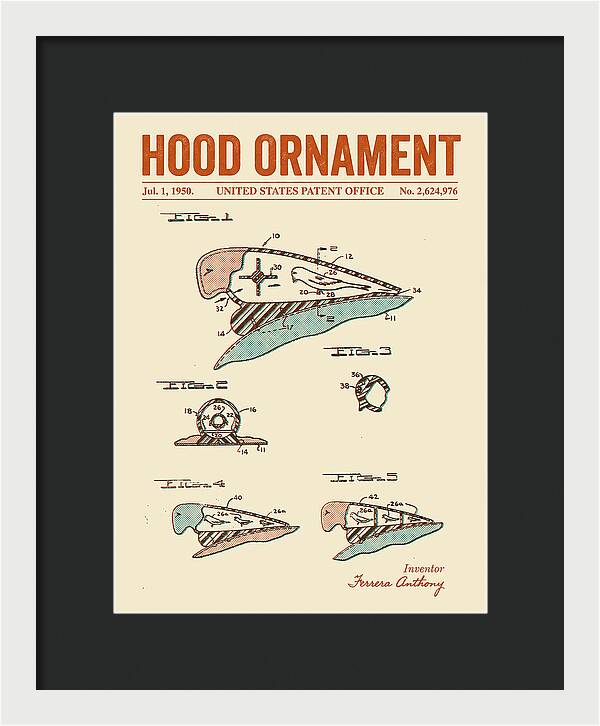 Hood Ornament Retro Patent Us2624976a
