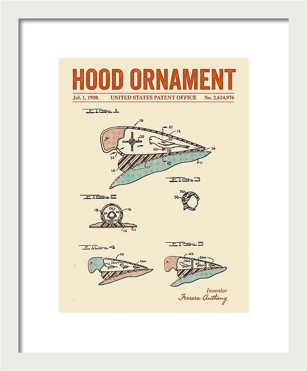 Hood Ornament Retro Patent Us2624976a