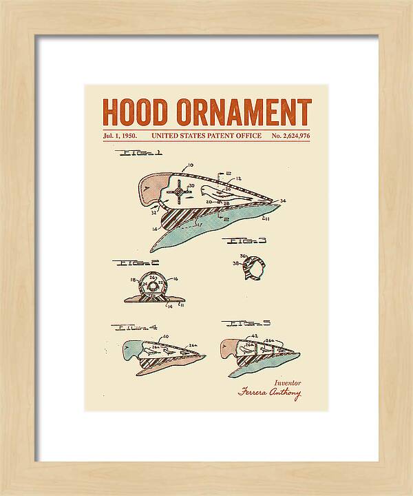Hood Ornament Retro Patent Us2624976a
