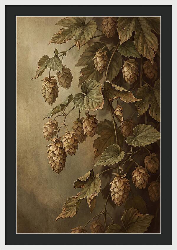Hops Vine With Papery Green Flower Cones