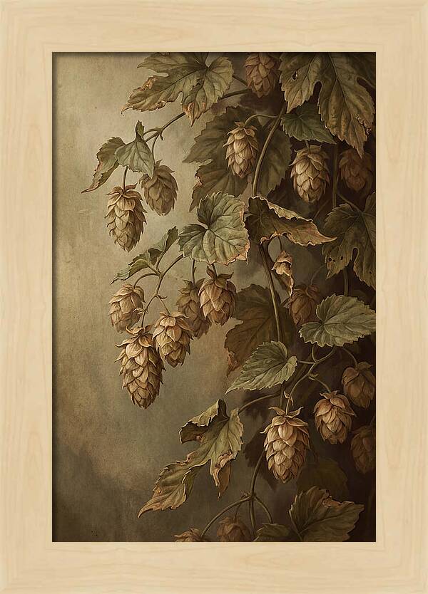 Hops Vine With Papery Green Flower Cones
