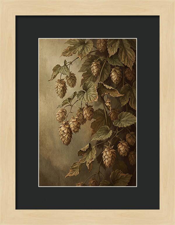 Hops Vine With Papery Green Flower Cones