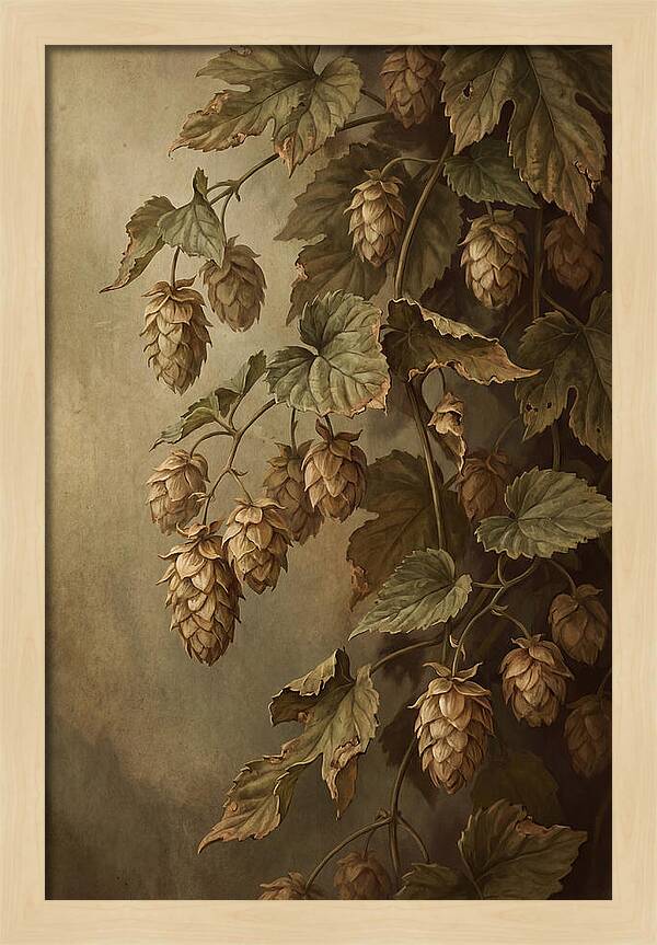 Hops Vine With Papery Green Flower Cones