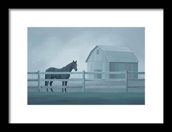 Horse Behind Wooden Fence