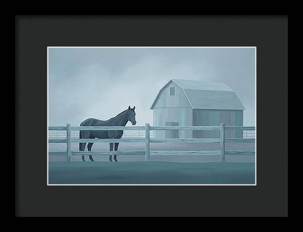 Horse Behind Wooden Fence