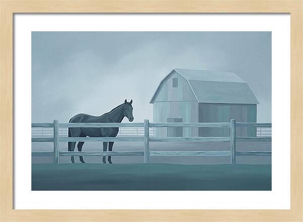 Horse Behind Wooden Fence