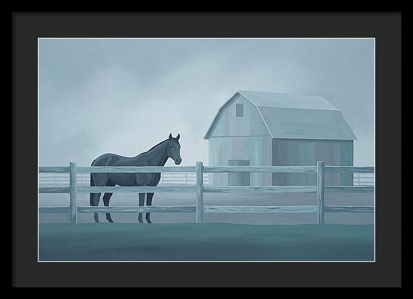 Horse Behind Wooden Fence