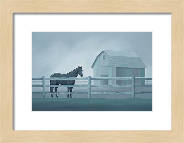 Horse Behind Wooden Fence