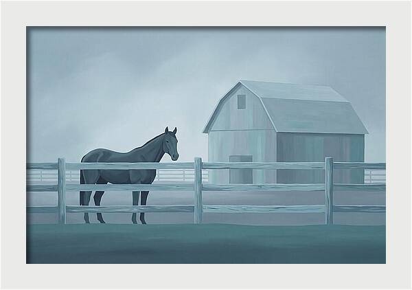 Horse Behind Wooden Fence