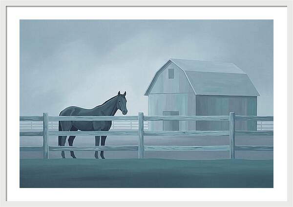 Horse Behind Wooden Fence