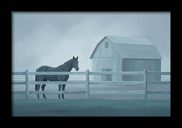 Horse Behind Wooden Fence
