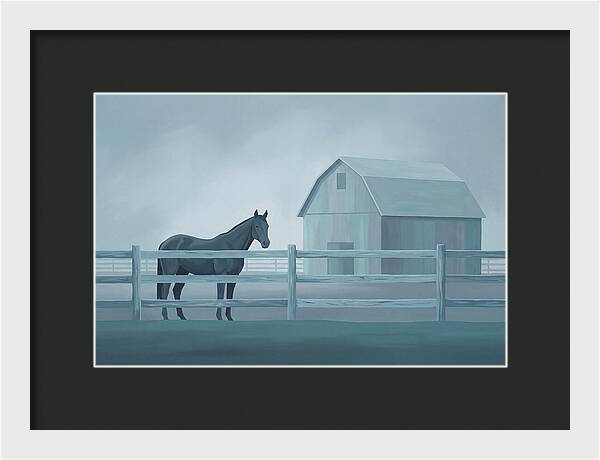 Horse Behind Wooden Fence