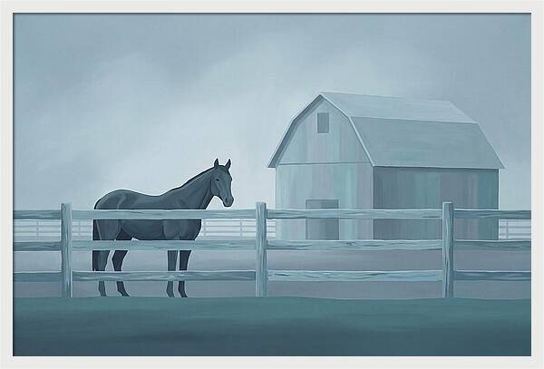 Horse Behind Wooden Fence