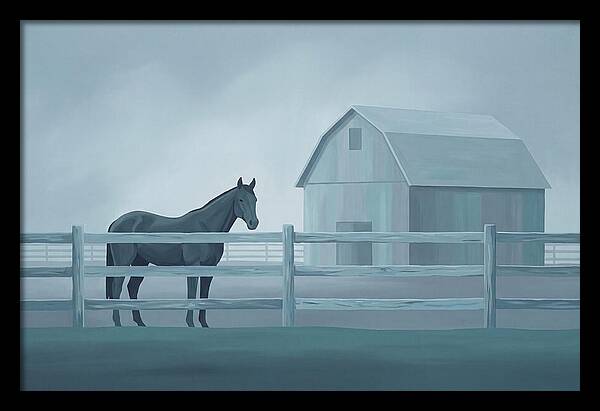 Horse Behind Wooden Fence