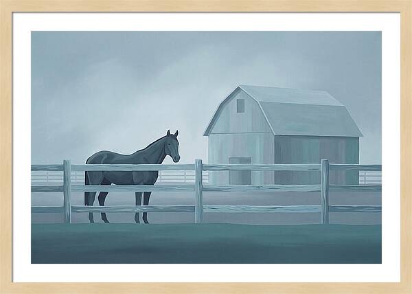 Horse Behind Wooden Fence