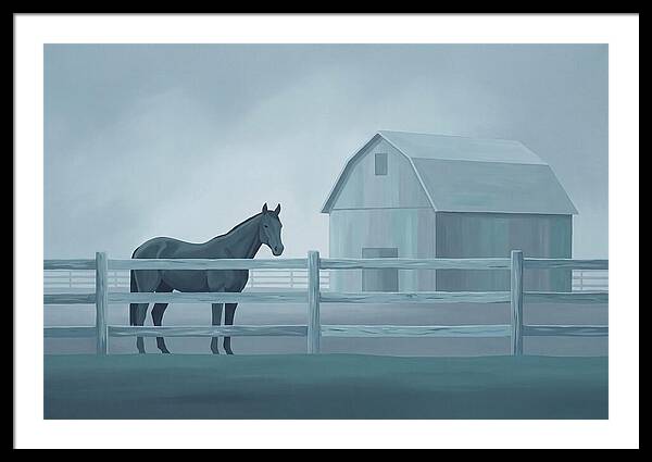 Horse Behind Wooden Fence