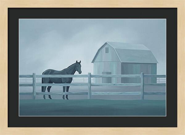 Horse Behind Wooden Fence