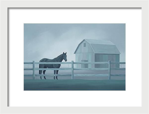 Horse Behind Wooden Fence