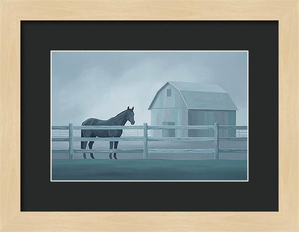 Horse Behind Wooden Fence