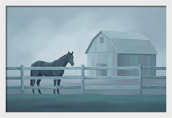 Horse Behind Wooden Fence