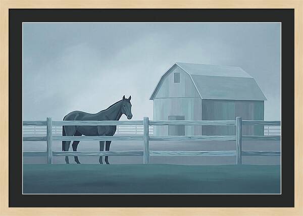 Horse Behind Wooden Fence