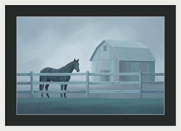 Horse Behind Wooden Fence