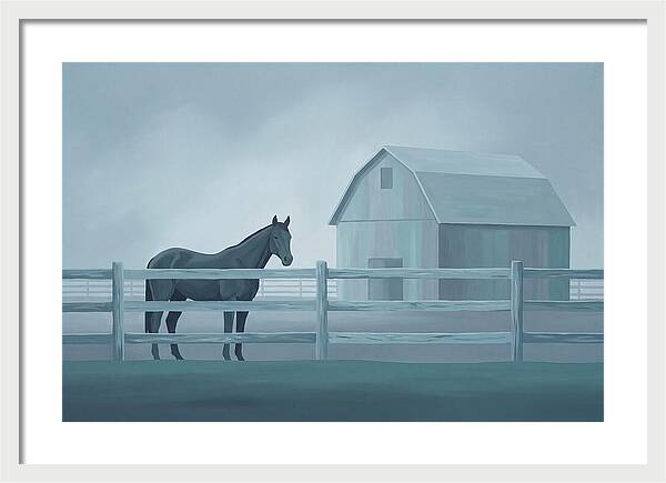 Horse Behind Wooden Fence