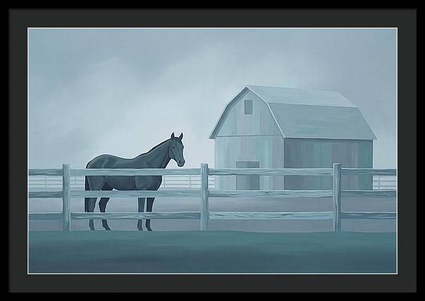 Horse Behind Wooden Fence