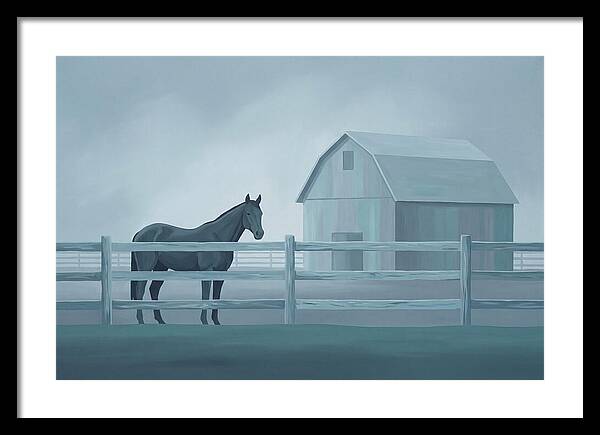 Horse Behind Wooden Fence