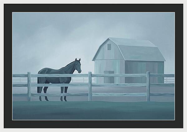 Horse Behind Wooden Fence