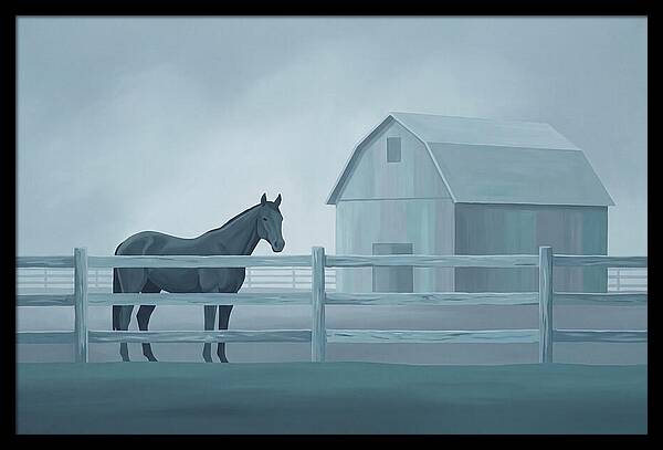 Horse Behind Wooden Fence