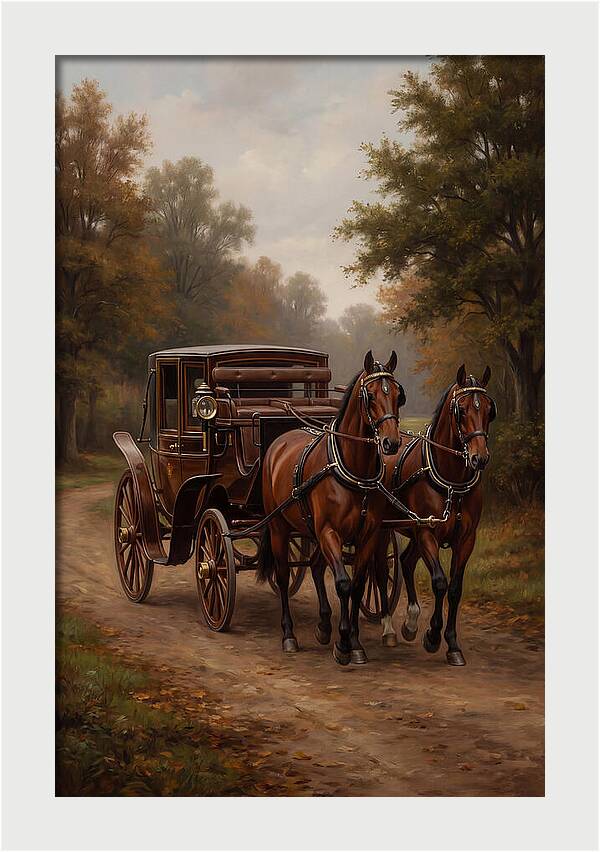 Horse Carriage In Autumn