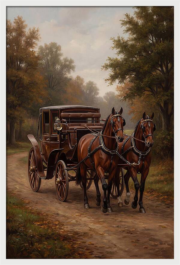 Horse Carriage In Autumn